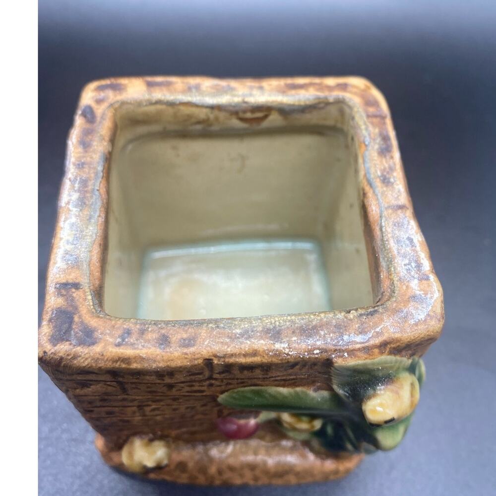 Vintage Small majolica Planter two frog and plant wall Succulent small plants - Picture 3 of 8